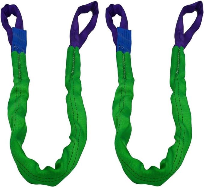 Set van 2 Polyester Hefsjablonen 50mm Breed 2 Ton Sterk voor Zwaar Tillen