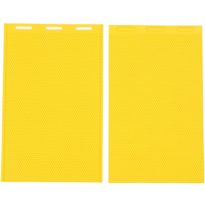 2 pièces Feuilles de presse en cire d'abeille 5,4 mm Silicone Flexible Feuille de fondation en cire d'abeille Équipement d'apiculteur pour jaune
