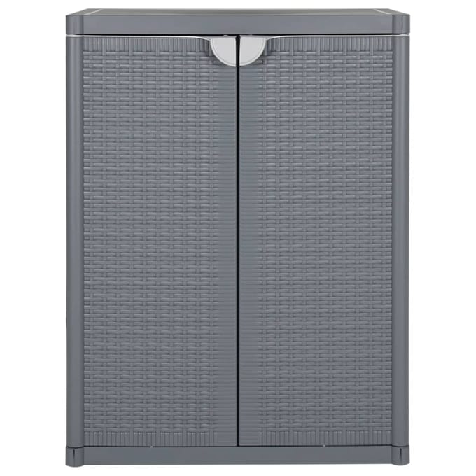 vidaXL - Tuinkast - 65x45x88 - cm - polypropeen - rattan - grijs