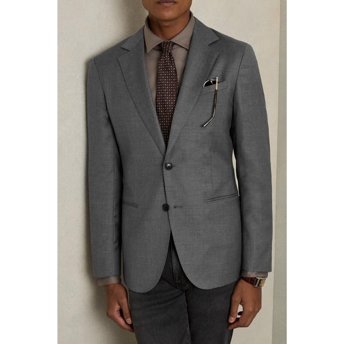 Reiss Sb 2b Notch Plain Weave Blazer. Grey Taglia: 40 | Giacche leggere Outlet | Uomo | Grigio