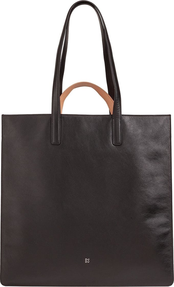 DuDu Madeleine Shopper Tas Leer 40 cm - 3 L - schwarz