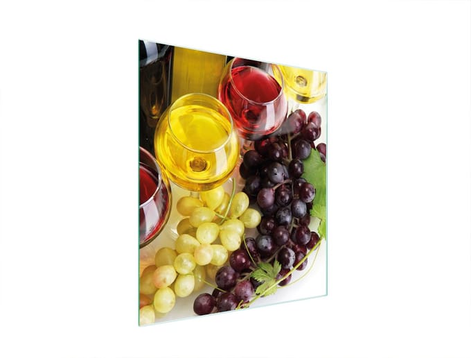 TMK ArtDeko - Snijplank - Glas - 45x52 cm - Wijnmotief