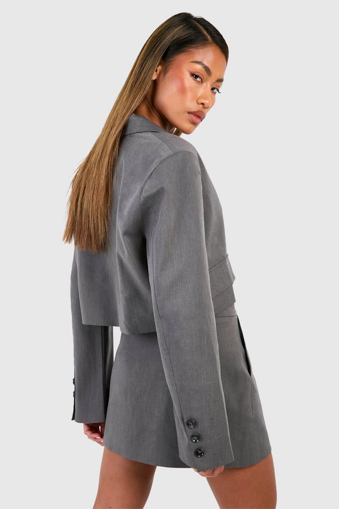 boohoo Dames Marl Micro Mini Rok | Grijze Mergel | Maat: 42