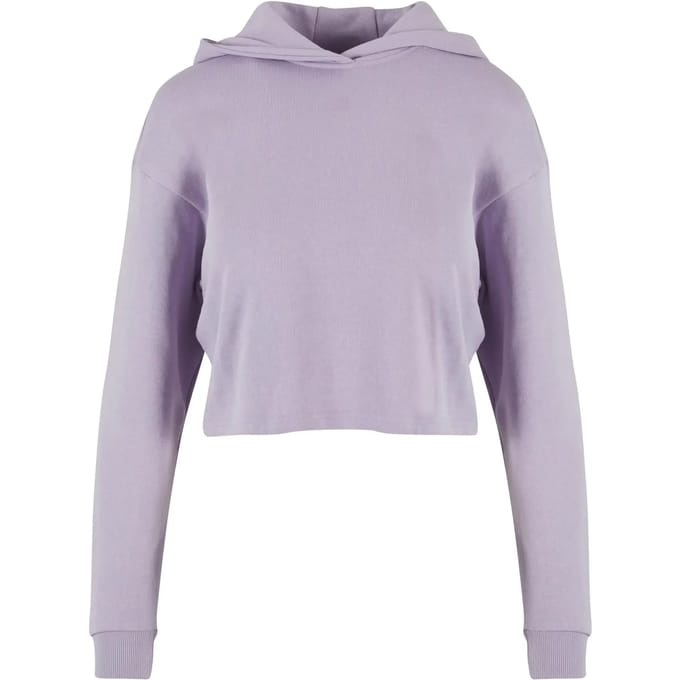 Urban Classics - Oversized Light Terry Crop Hoodie - M - Lila
