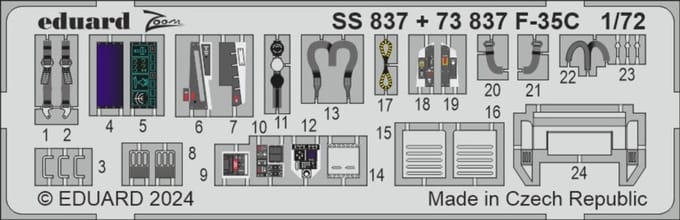 Eduard Modelbouwpakket - SS837 F-35C - Cockpit Details - Accessoires set - 1:72 - Modelbouw
