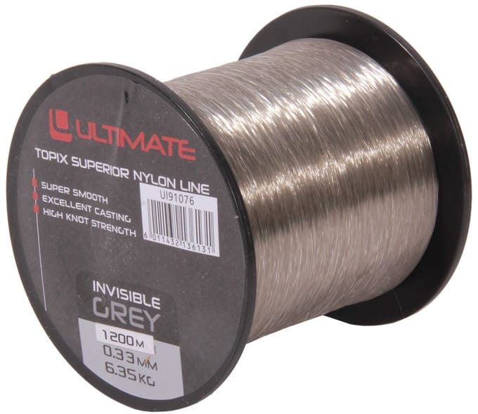 Ultimate Topix nylon invisible grey 1200m 0,33mm 6,35kg - Nylon Vislijn