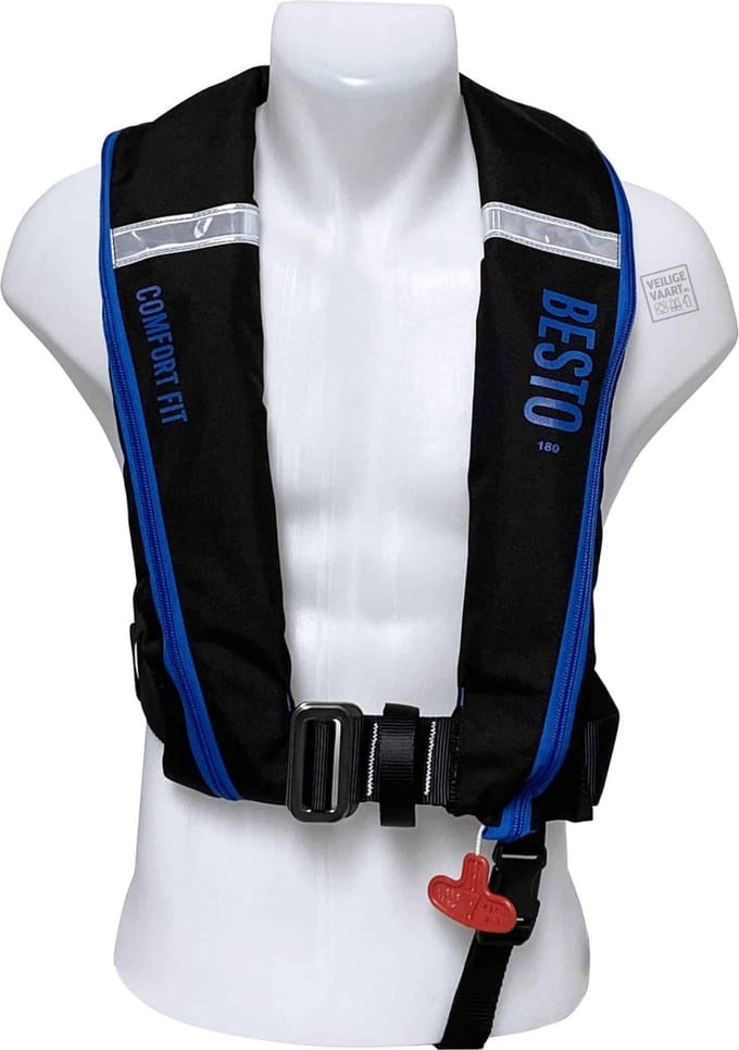 Besto Comfort fit 180N reddingsvest - zwart/blauw