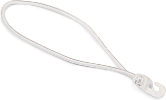 Rubbermagazijn - Spanelastiek - Lus met haak - 25 stuks - Wit - Lengte: 25 cm - Zeer elastisch & slijtvast