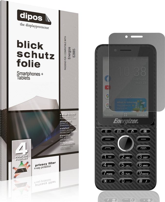 dipos – Matte Privacy Screenprotector geschikt voor Energize E288S | Anti-Spy Beschermfolie