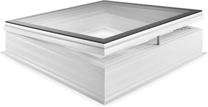 Skylux platdakvenster iWindow2 complete set - opengaande uitvoering met pvc-opstand 20/00 EP 0500 x 0500 mm
