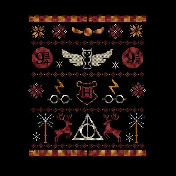 Harry Potter Knit dames kerst t-shirt - Zwart - M