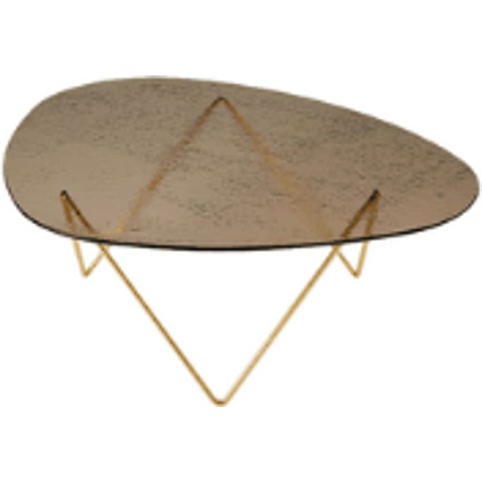 Gubi Pedrera salontafel - messing - gestructureerd brons glas