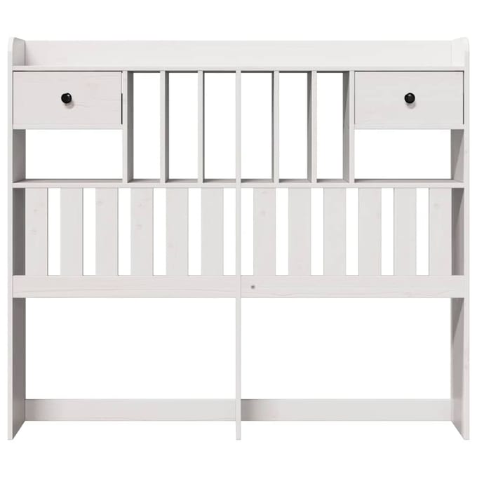 vidaXL - Hoofdbord - met - opbergruimte - 135 - cm - massief - grenenhout - wit