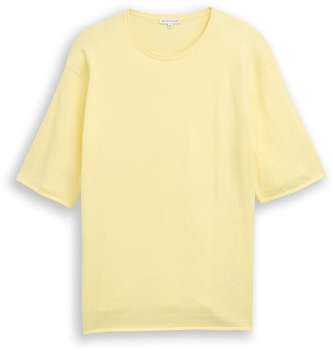 Tom Tailor - Plus Size - Loose fit gebreide trui met kasjmier - Maat 44 - soft lemon melange