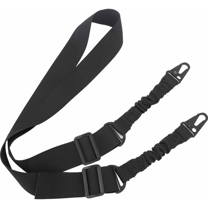 2 Punts Sling Stevig Verstelbare Lengte Traditionele 2 Punts Veiligheidssling voor Buitenactiviteit black