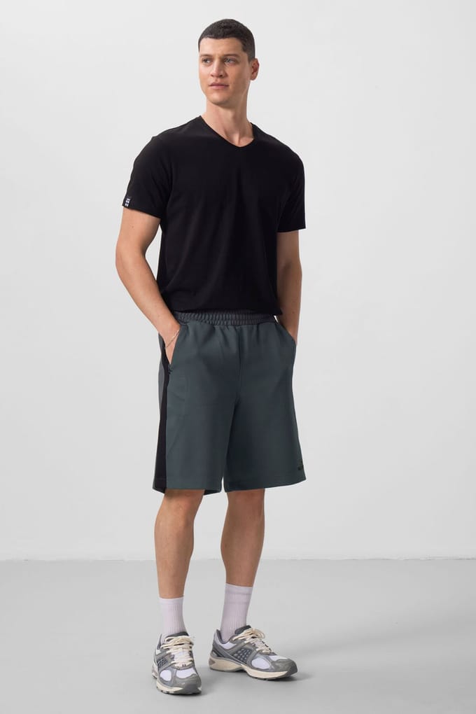 Oversized Katoenmix Gebreide Shorts