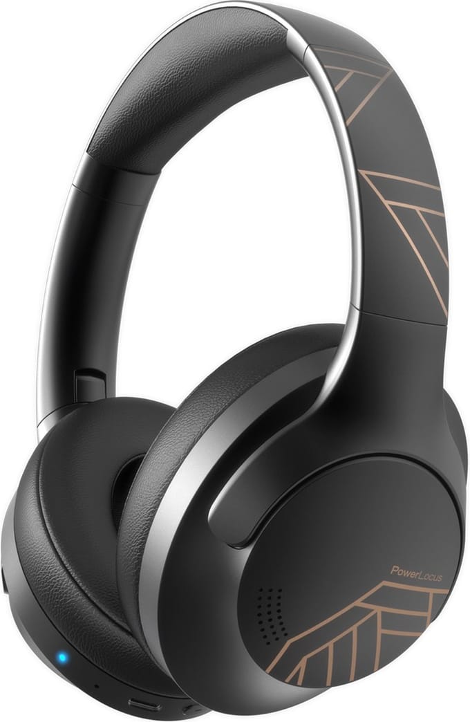 PowerLocus P3 - Bluetooth Koptelefoon – Draadloos – Over-ear – 50 uur batterijduur – Microfoon - Zwart/Goud