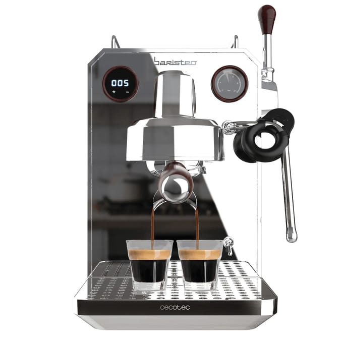 Cecotec Espresso-Kaffeemaschine Barista Baristeo Intima, professionelle Barista-Espressomaschine, Vorbrüh-System, 15 Bar Pumpe, einfaches Befüllen, 1,7L Wassertank und Tassenwärmer