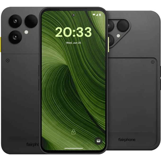 Fairphone 6 256GB Zwart 5G + Fairphone 6 Protective Back Cover Zwart