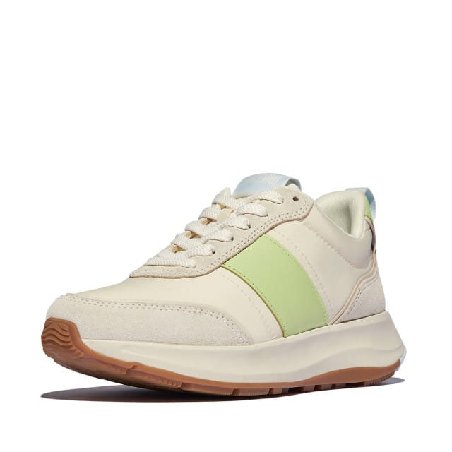 FitFlop F-Mode Flow Sneaker - Nylon & Suede Mix GROEN - Maat 36