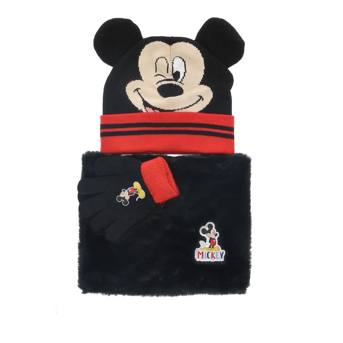 Mickey Mouse muts, sjaal en handschoenen