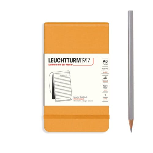 Leuchtturm1917 reporter notepad, hardcover, pocket (a6), gelinieerd, rising sun