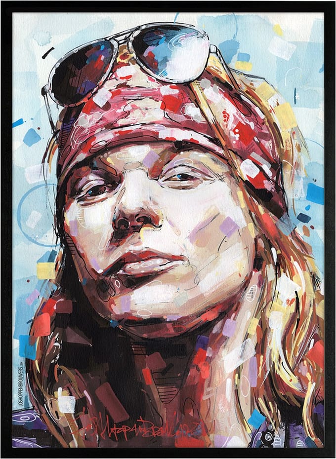Axl Rose print 51x71 cm *ingelijst & gesigneerd
