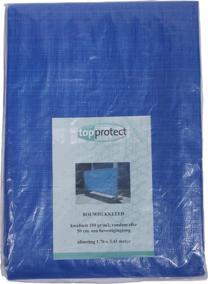 Blauw bouwhekzeil 176x341cm 150gr/m²