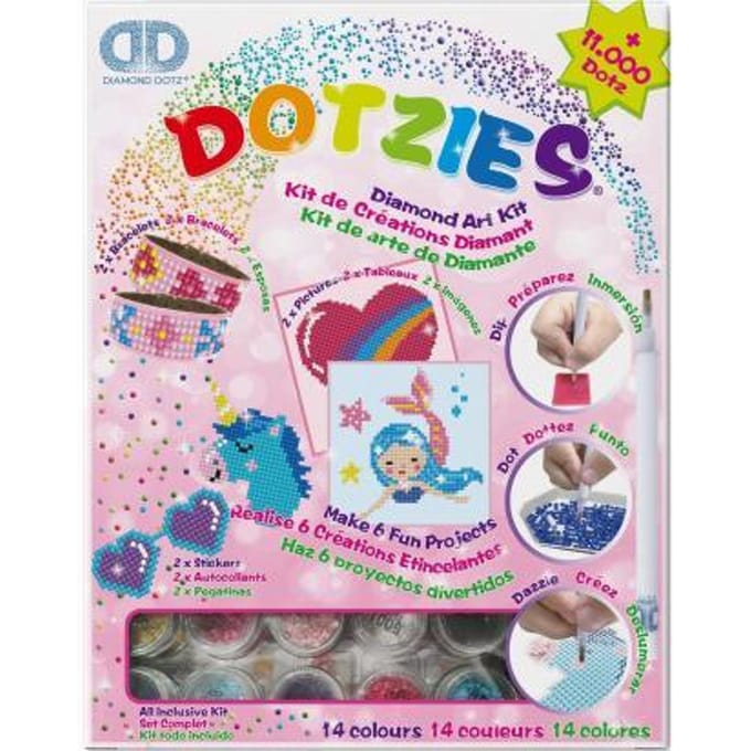 DIAMOND DOTZ Megapack DOTZIES 6-delig - Diamond Painting - 11.000+ Dotz - Vanaf 8 Jaar - Roze
