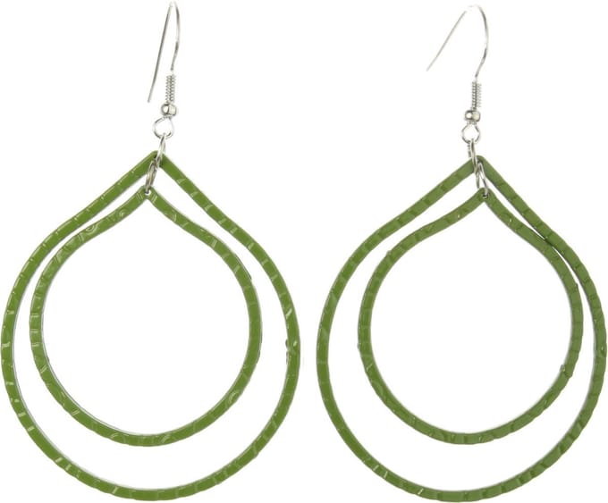 Behave - Oorhangers - Groen motief - Statement look - Festival - 8 cm