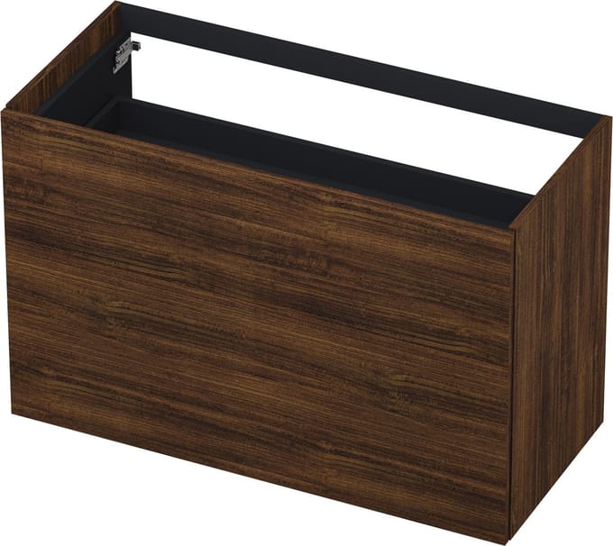 INK wastafelonderkast 2 laden greeploos push to open hout decor 100x45x65cm, koper eiken