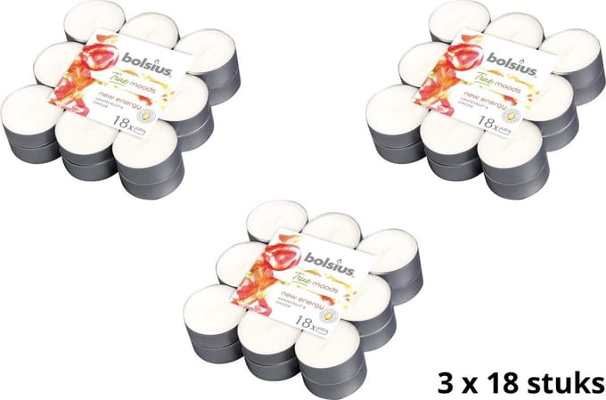 Bolsius Theelichten true moods new energy 3 x 18 stuks ( VOORDEEL SET )