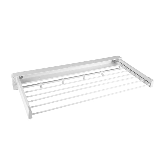 Intrekbaar Kledingrek Wandmontage Droogrek Kleding ABS Opvouwbaar Wasdroogrek 7 hanging rods white
