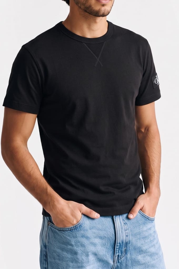 Calvin Klein Badge Regular Tee Black Taglia: S | Magliette basic Outlet | Uomo | Nero