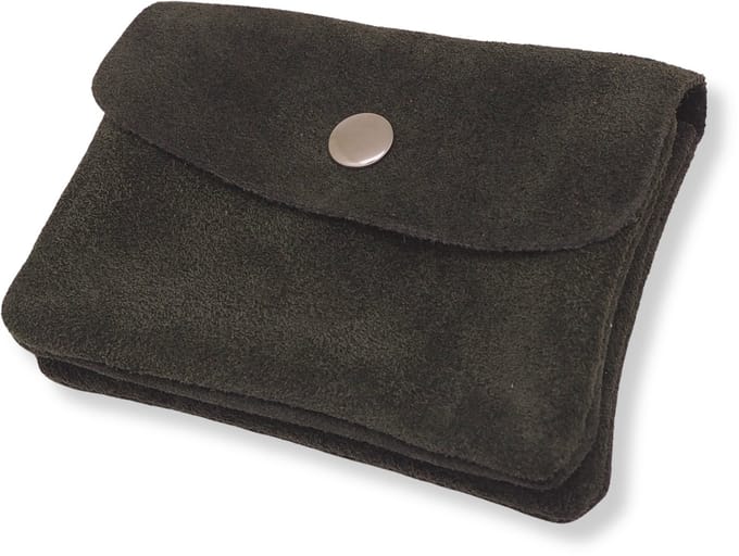 Bijoutheek Portemonnee Leer Italiaans Suede Army Green