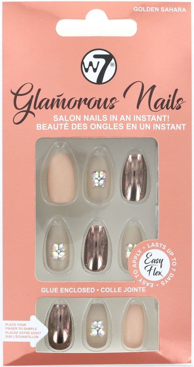 W7 Glamorous Nails - Golden Sahara (met nagellijm)
