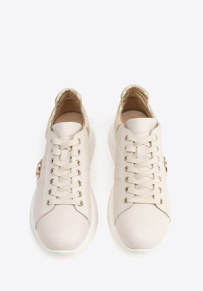 Wittchen Dames sneakers van natuurleer, beige