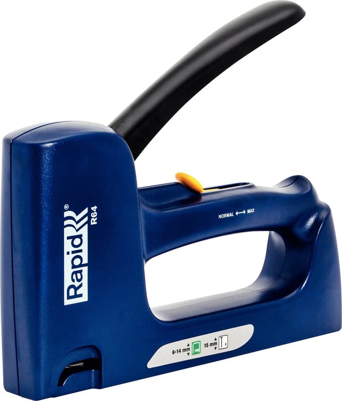 Rapid Handtacker R64 - Lichtgewicht - 2-staps Instelbare Slagkracht - Blauw/geel