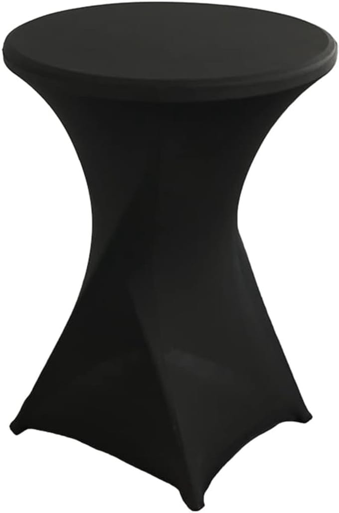 Statafelhoezen Spandex - Bartafel Covers - Feest Decoratie - 4-Weg Stretch - Ø 80-85 cm - Zwart