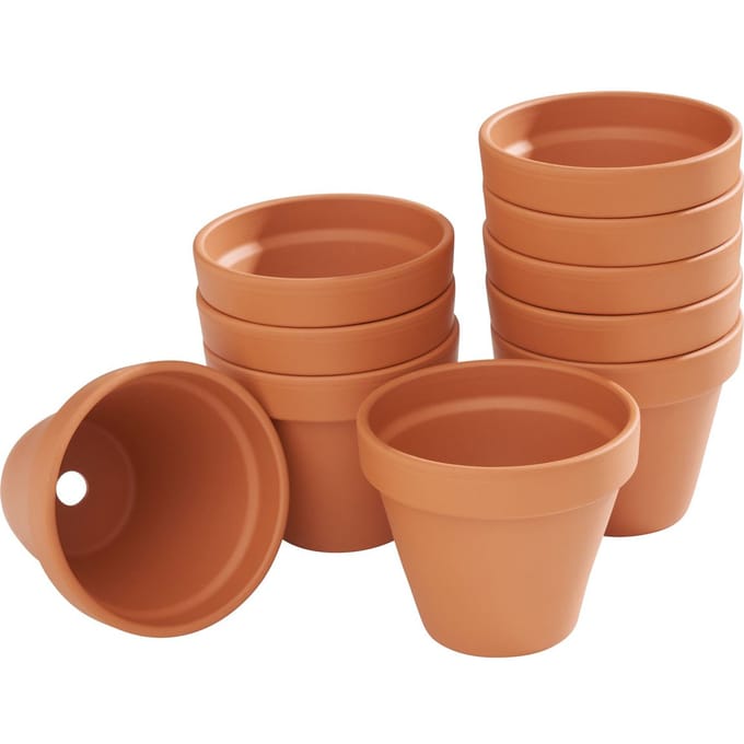 Terracotta potten - Binnen-Ø 9 cm, 10 stuks
