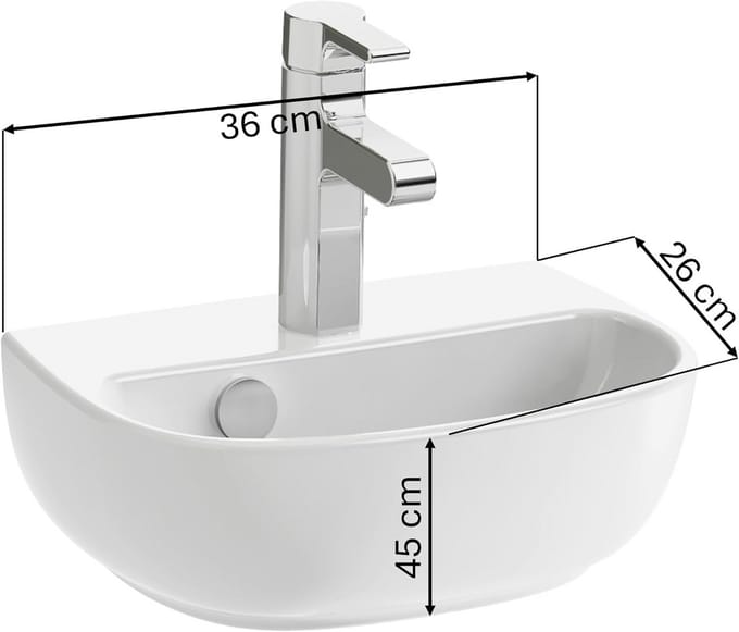 Jacob Delafon Odeon up handwasbak, compact, 36 x 26 cm, wit