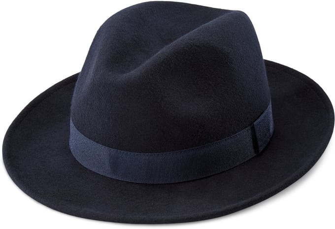 Alessandria Blauwe Wollen Fido Fedora