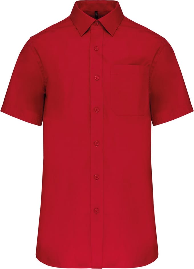 Kariban Heren poplin overhemd korte mouwen K543 - Classic Red - M