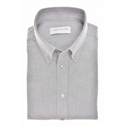 John Miller Overhemd Faux-Uni Oxford Button-Down Licht Grijs / male
