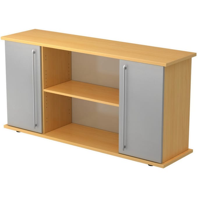 KAPA SB | Dressoir | met deuren - Beuken/Zilver Rail handvat (kunststof)