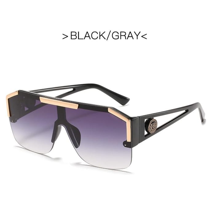 Luxe oversized zonnebril Outdoor zonnebril voor dames Mode Gradient Square Shades gray