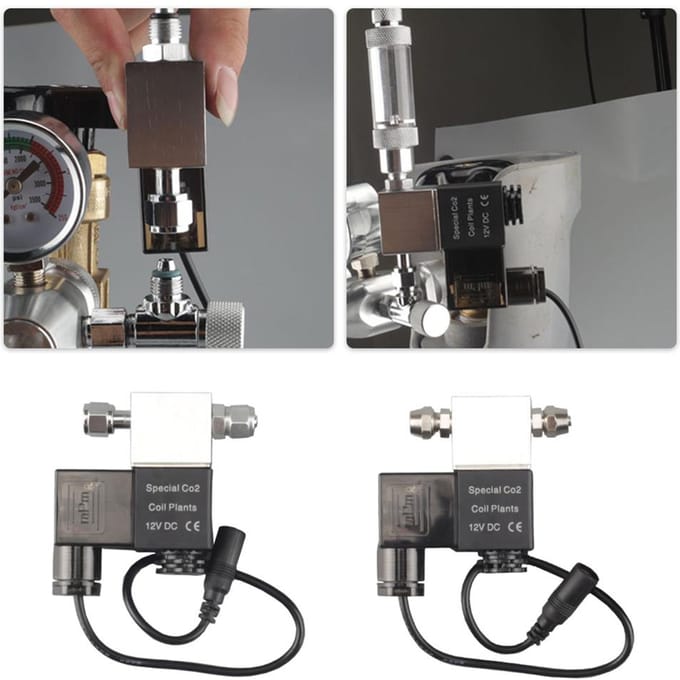 DC 12V Uscita électrovalve acquario système di CO2 regolatore valvola single head-EU plug