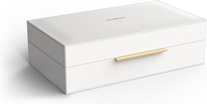 Multifunctionele box - BROWNIE BOX L, wit/goud.