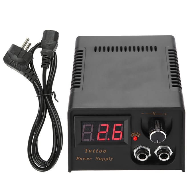 Professionele Leeuwenkop Tattoo Voeding Zwarte Tattoo Transformator Set voor Tattoomachine EU PLUG gray