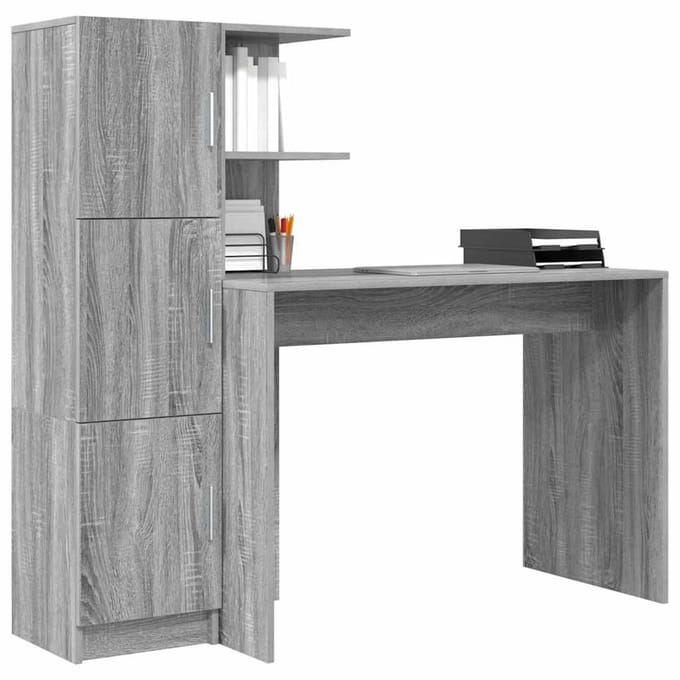 vidaXL - Bureau - Grijs - Sonoma - 133.5 - x - 50 - x - 124 - cm - 2 - st